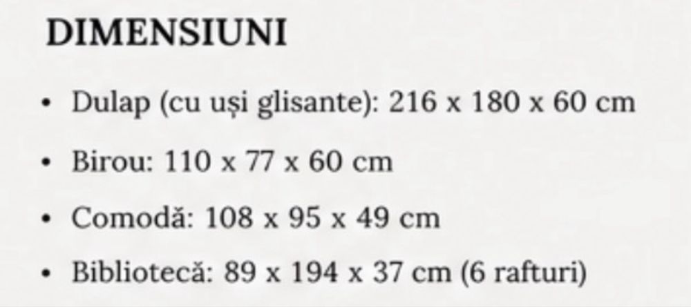 Vand mobilier dulap, comoda, birou , biblioteca. Dimensiuni in ultima poza.