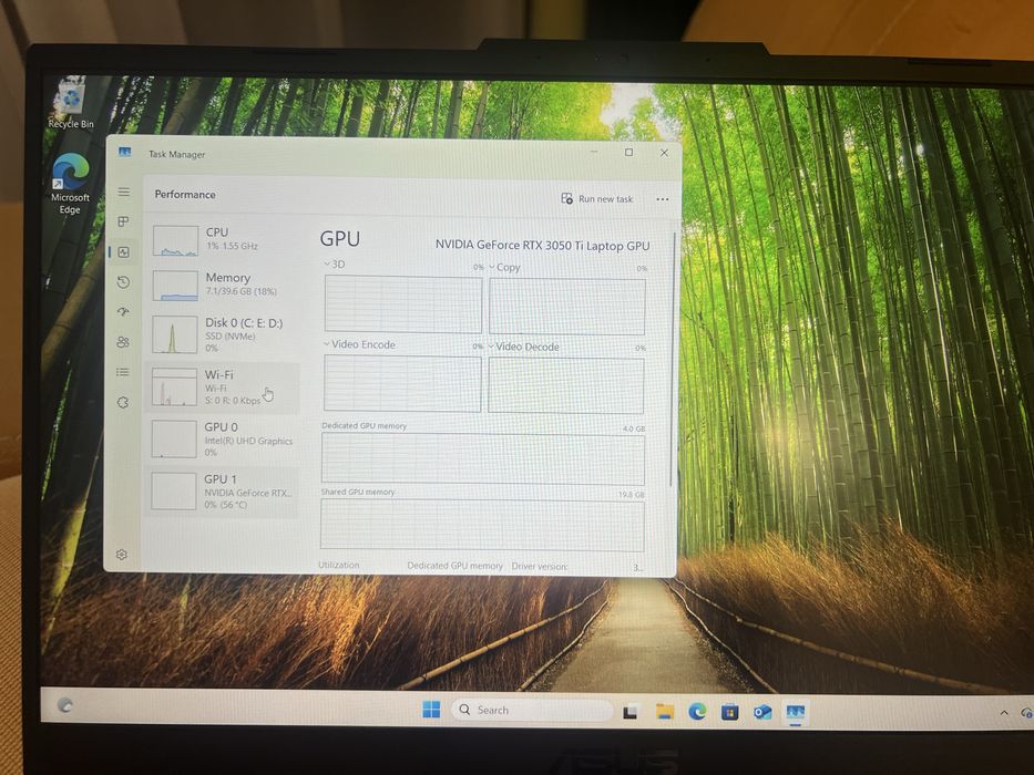 Asus TUF Dash F15 - i7 - RTX 3050 Ti - RAM 40GB