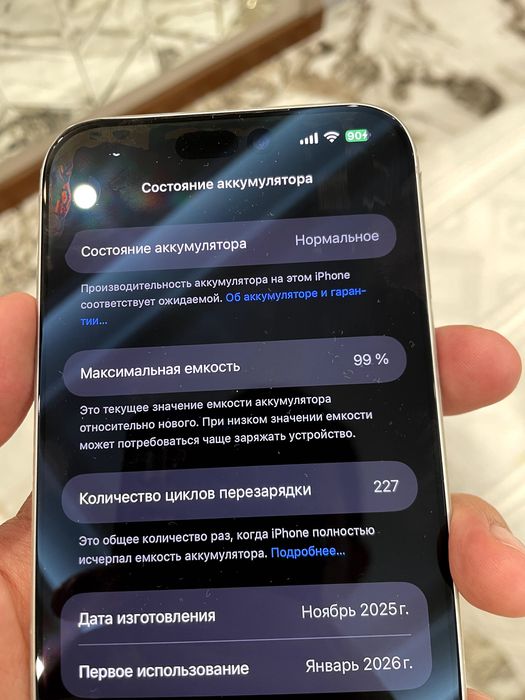 iPhone 17 Pro Max 256gb sim e-sim 99 ёмкость SILVER