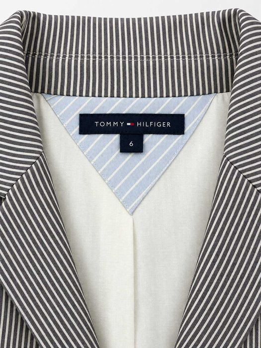 Tommy Hilfiger – Sacou damă cu dungi alb-negru, mărimea S 100% bumbac