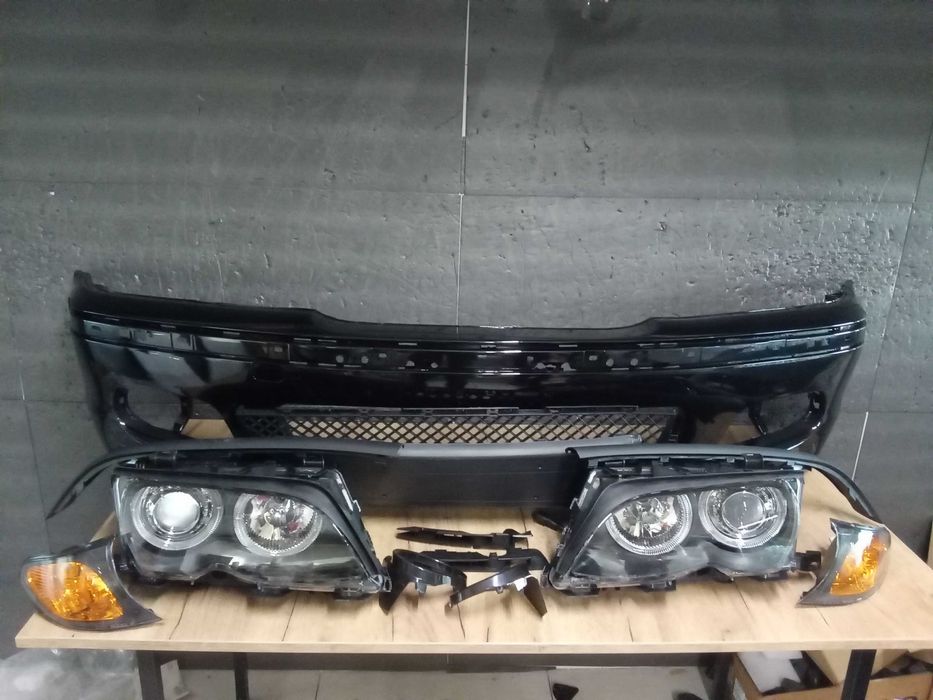 Bara fata Negru M-LOOK + Faruri semnalizare portocaliu BMW E46 01-2005