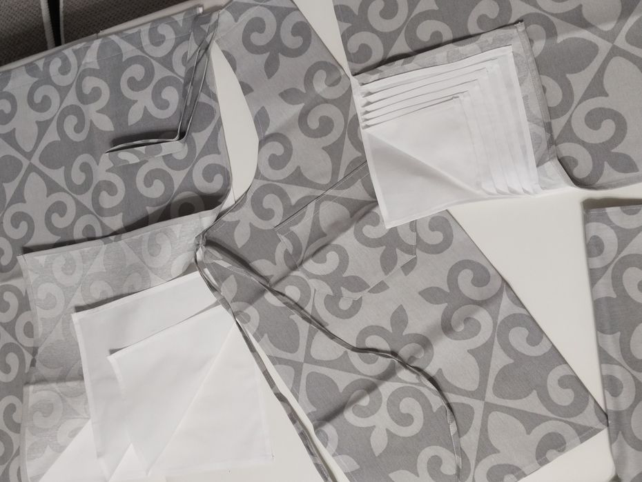 Сыпыра комплект в сером цвете орнамент