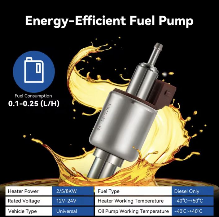 Суха Дизелова Печка с дисплей 8 kW за Бус, Каравана, Камион, Кемпер