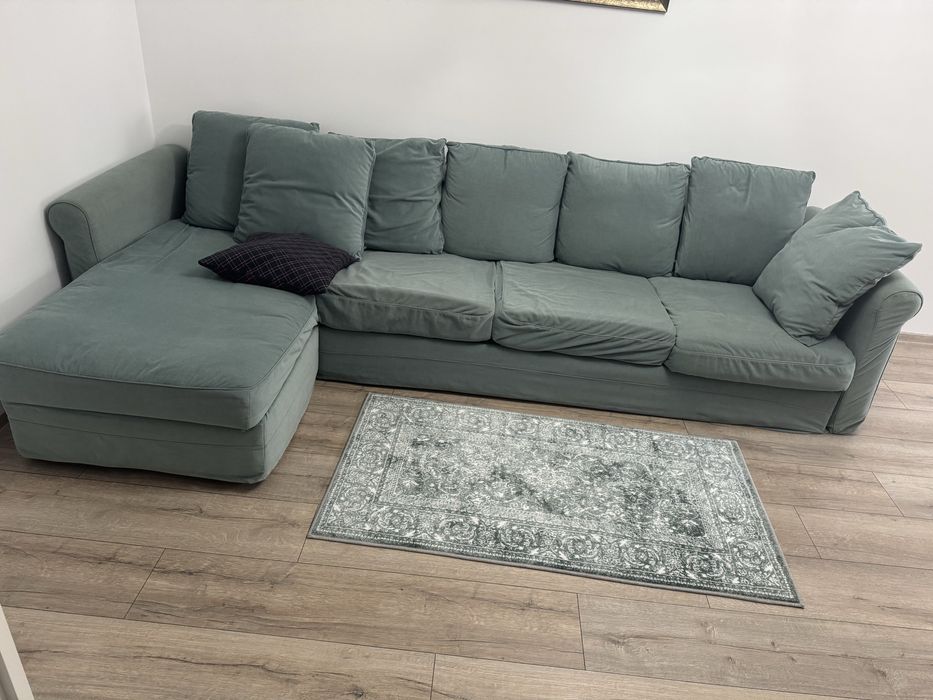 Canapea Ikea, 3 locuri + șezlong (chaise-longue)