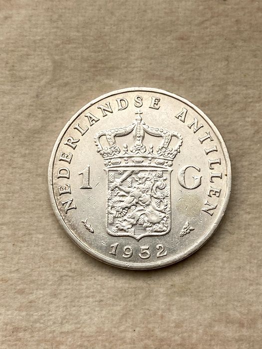 Антилы Серебро 1 гульден 1952 года