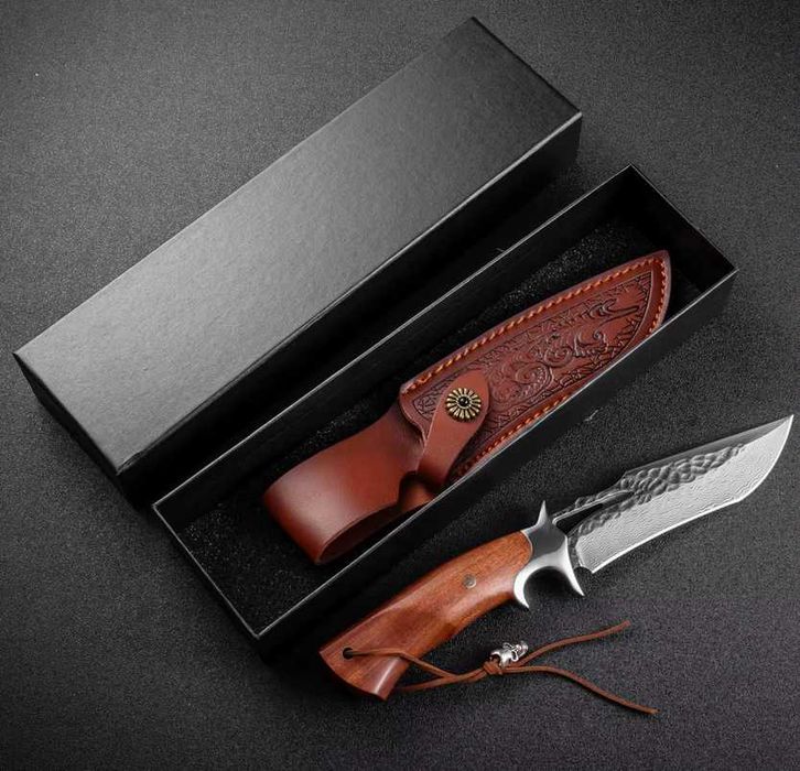 Cutit coreean Vanguard, otel Damasc, cu garda prindere, teaca piele