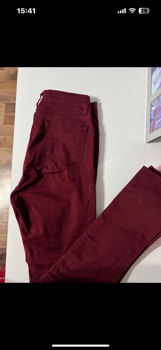 Blugi damă talie înaltă W-29 vișiniu