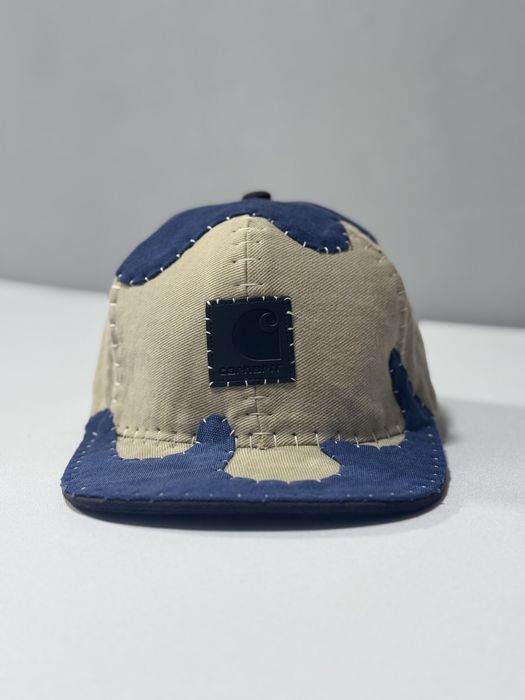 Sapca Carhartt WIP 1of1 patchwork handmade blue & cream & black