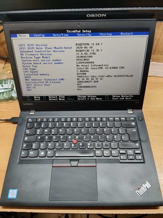 Lenovo T470 i5 gen 6si7 incomplete