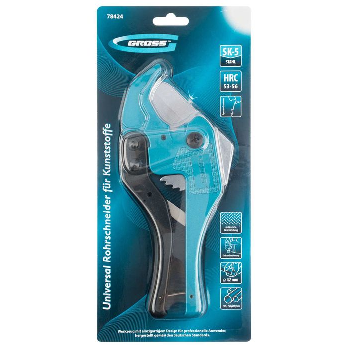 Ножица за рязане на PVC,D до 42 mm,прахово покритие на дръжките Gross-78424