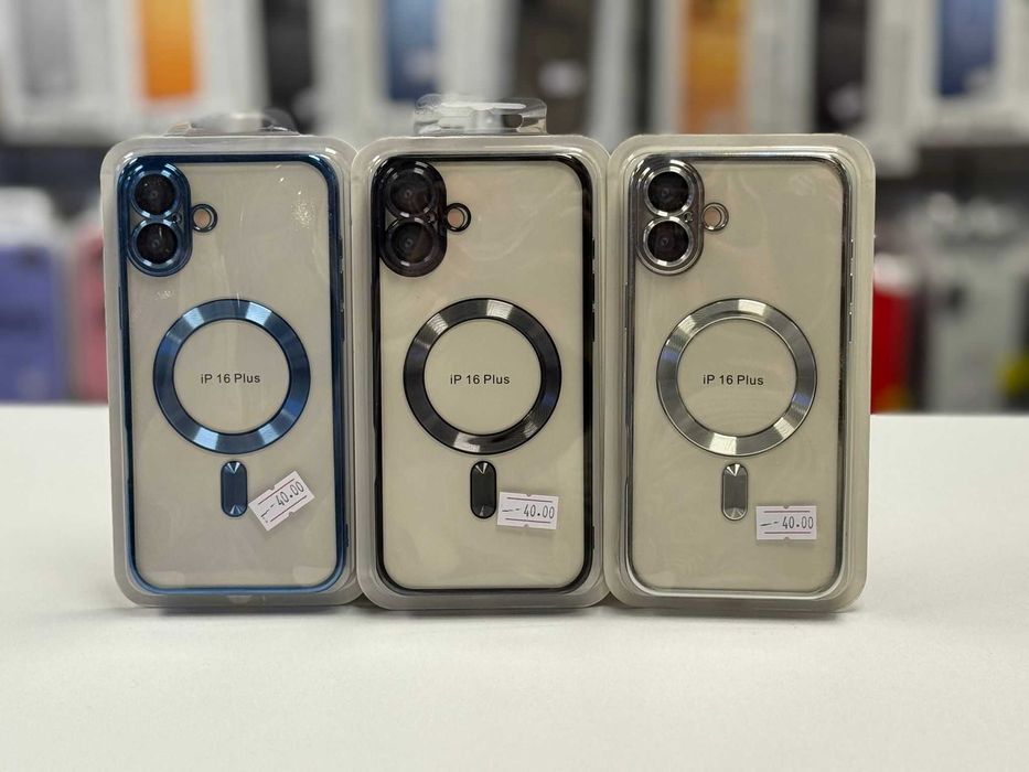 Husa TPU Luxury MagSafe , folie, cablu, încărcător iPhone 16 PLUS