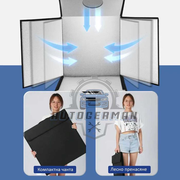 Фото кутия 40см в комплект с осветление 5 фона захранване и чанта