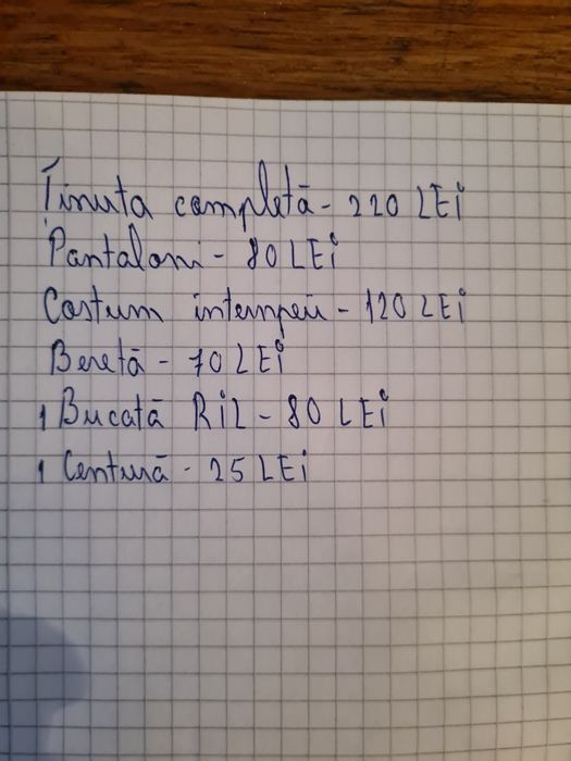 Ținuta militara, bereta vișinie, centura, RIL-uri, echipament intemperii