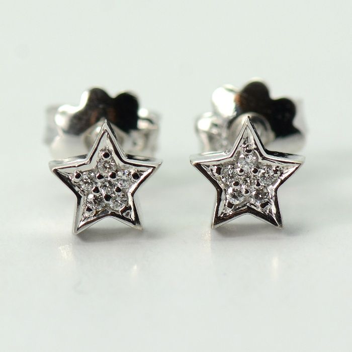 Cercei aur alb/roz cu diamante cod 7585,7590,7577