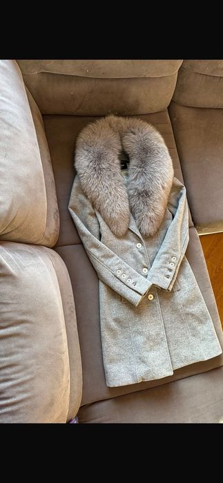 Palton lână cașmir blană vulpe Flavio Castellani