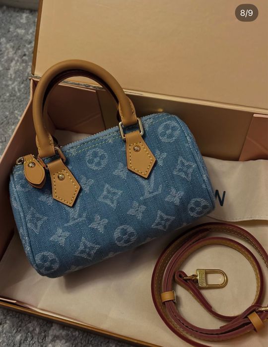 Geanta Louis Vuitton Speedy piele cu denim pe stoc