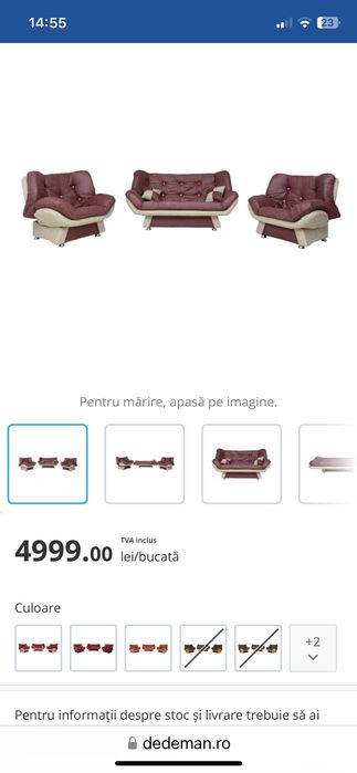 SUPER PRET‼️ Vand canapea cu 2 fotolii