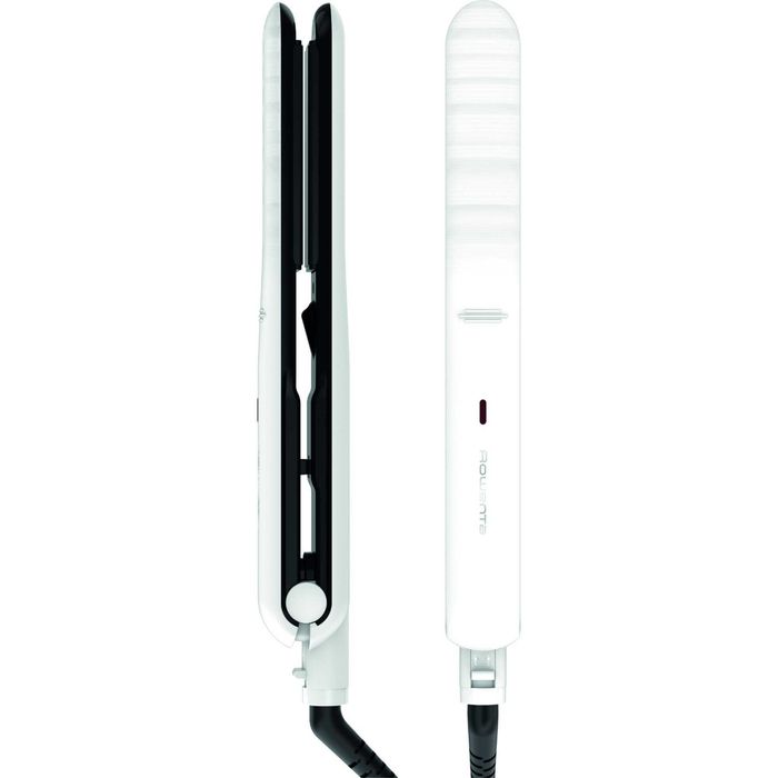 Placa de indreptat parul Rowenta Optiliss SF3210F0, 10 trepte de temperatura, functie straight&curl, invelis ceramic, cablu 1.8m, alb