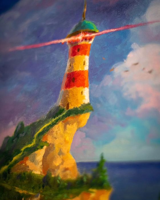 Картина маслом "Маяк"