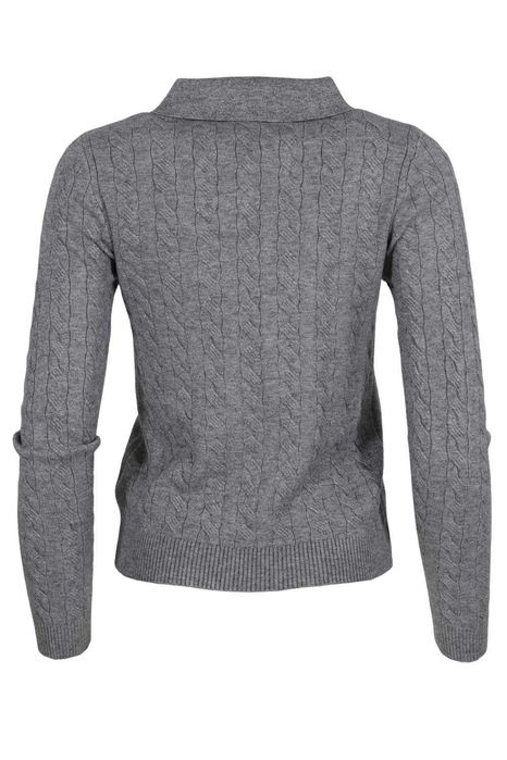 Дамска плетена блуза EXPLOSI 1086-150 сива мече дълги ръкави S/M с яка