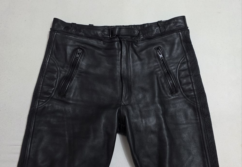 Pantaloni profi moto, ATV, Streetline, din piele naturală cu protecții incluse, marimea 58 (un XL/XXL) Handmade
