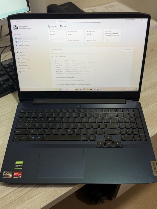 Lenova IdeaPad Gaming 3 15 ARH05 noutbuk sotiladi