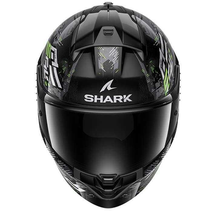 TОП ЦЕНА Каска за мотор SHARK RIDILL2 BERSEK GREEN ,вградени очила