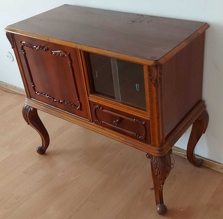 Comoda Vintage cu Vitrina Stil Florentin; Bufet; Mic Dulap