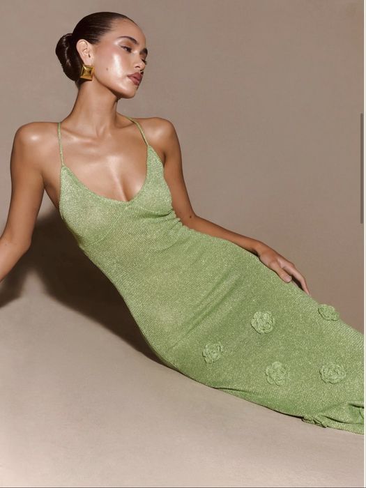 Зеленый вязаный клмплект