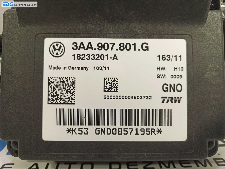 Calculator Modul Frana de Mana Electrica Volkswagen Passat CC 2008 - 2015 Cod 3AA907801G 3AA.907.801.G [L1340]