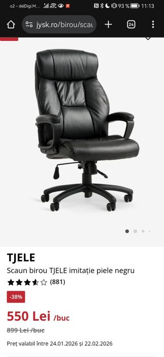 Scaun de birou TJELE JYSK – Preț redus (300 Lei)