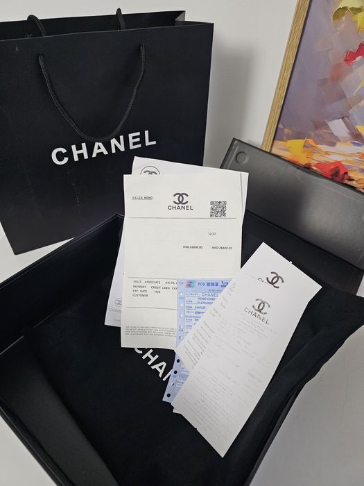 Geanta Chanel 23cm clasic, alb