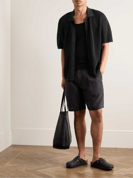 Rag & Bone, Cămașă bouclé cu mânecă scurtă Payton Piqué, Negru, M