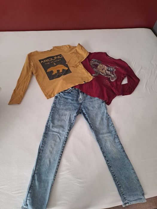 Детски сет за момче дънки Zara, блузки Mayoral  и  Okaidi
