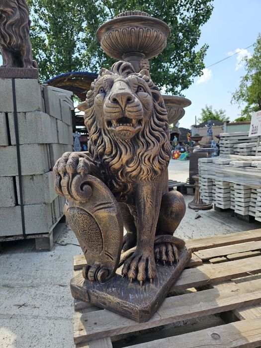 Leu din beton,statueta din beton,set 2 lei privire stanga-dreapta