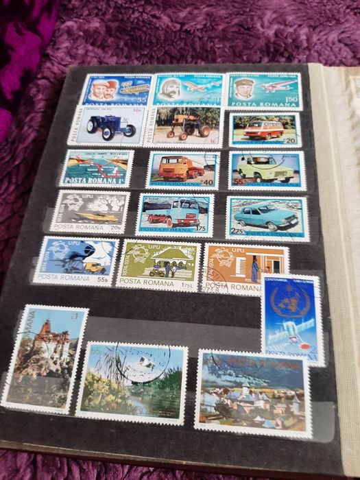 Clasor cu timbre stampilate străine și românești