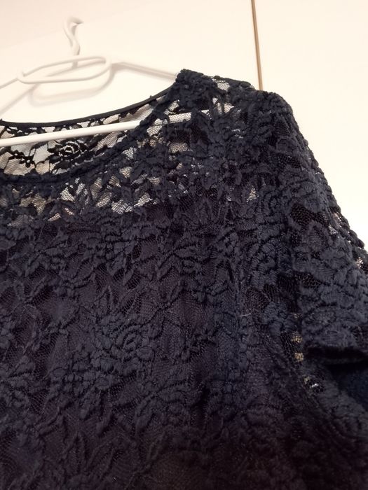 Страхотна рокля в тъмно синя дантела ХХЛ