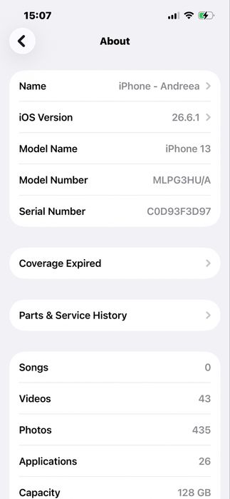 Apple iPhone13 ,Starlight,128 GB Foarte bun