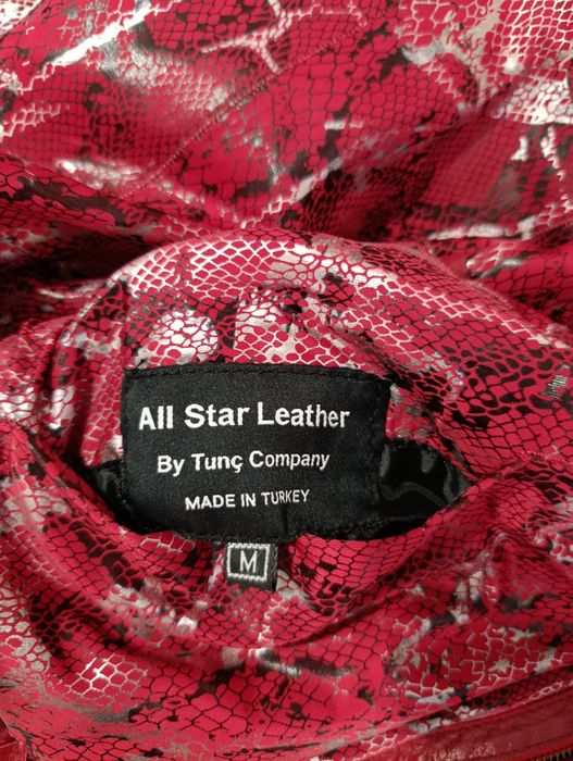 Geacă din piele naturală burgund, cu blană – All Star Leather (M)