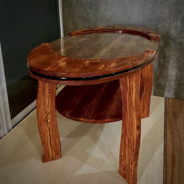 Стол журнальный средний дерево ,стекло