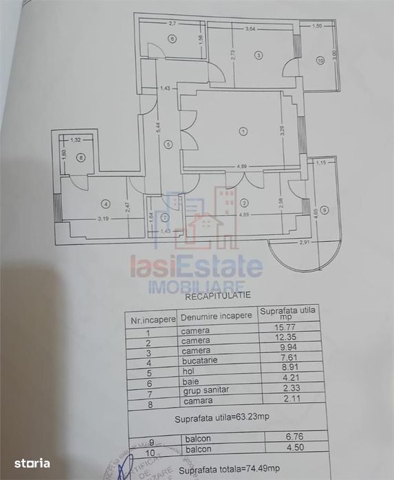 Apartament 3 camere Gara zona Barsanescu