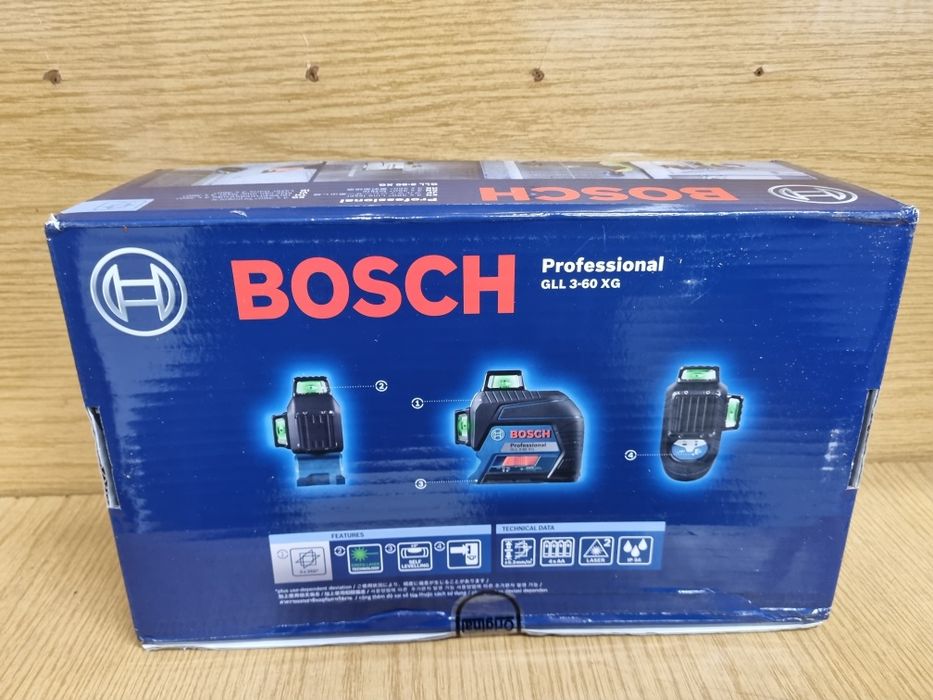 Лазерен  нивелир Bosch GLL 3-60 XG, Зелени линии, Обхват 30м, 3 х 360