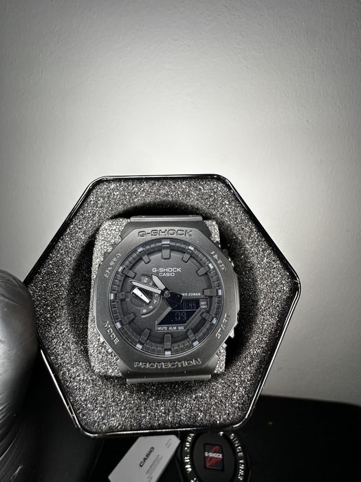 Casio G-Shock GA-2100 Full Black „CasiOak” – Pachet Complet