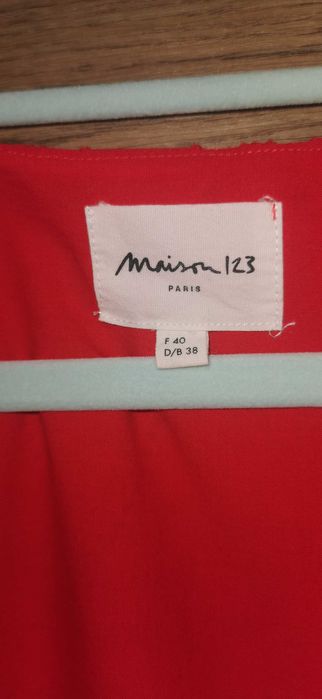 Рокля с къс ръкав, рязана бродерия - Maison 123, размер 40