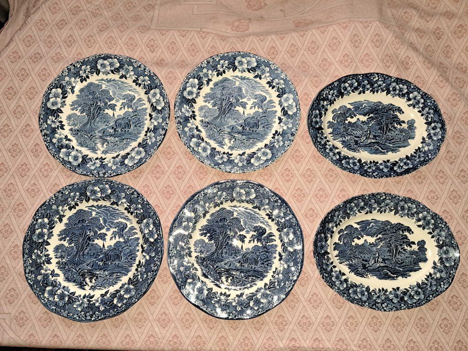 set farfurii portelan englezesc Royal Tudor Ware Woodland Unicorn