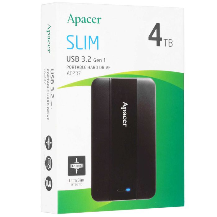 - Внешний жесткий диск 4TB Apacer AC236 / AC237 2.5" USB 3.2
