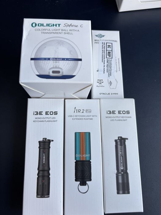 Нови olight i3E, i1R 2 pro, sphere C, otacle 2 mini pry bar, EDC