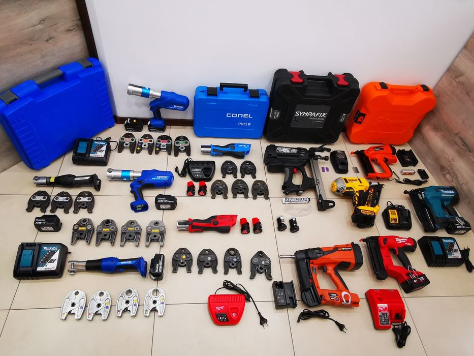 Pistol cuie beton - lemn / Presa setizare