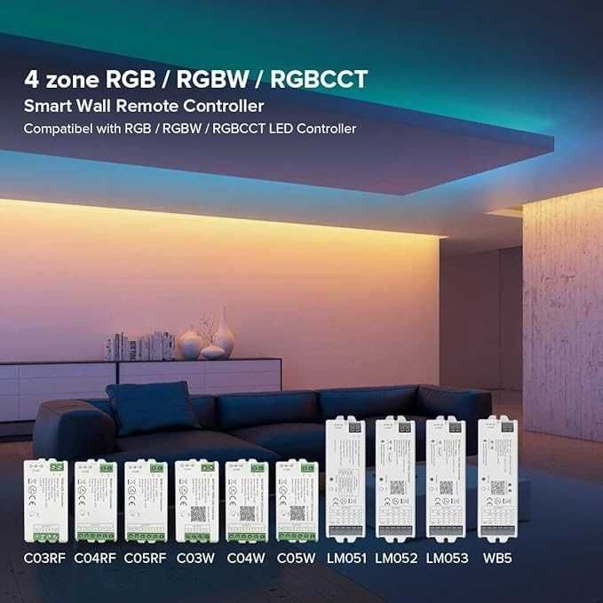 BTF-LIGHTING WR01RF 4-зоново 2.4G RF Дистанционно RGB | RGBW | RGBCW