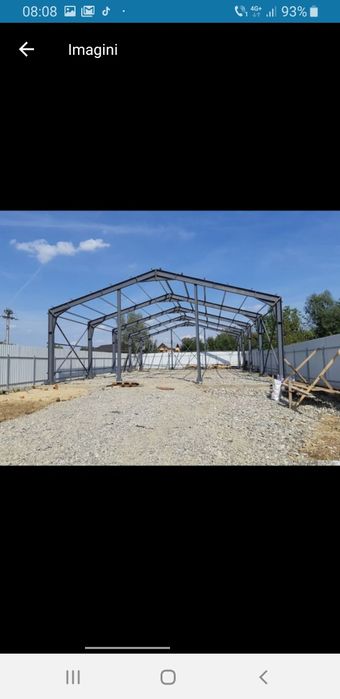 hala metalica demontabila pe suruburi 10x40x4h invelita cu panouri san